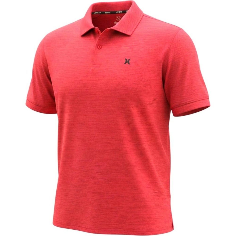 Hurley Polo Shirt Mens Large Red Heather Stretch Performance Golf Casual Sport